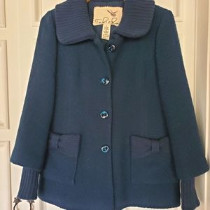 Anthropologie Tabitha bow pocket swing coat